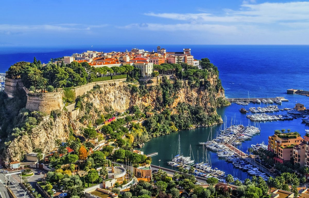 the rock the city of principaute of monaco and monte carlo in the south of France