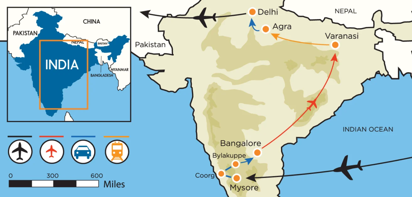 Map India 2026 AdventureWomen Trip