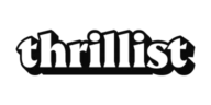 The image shows the Thrillist logo in bold black text on a transparent background.