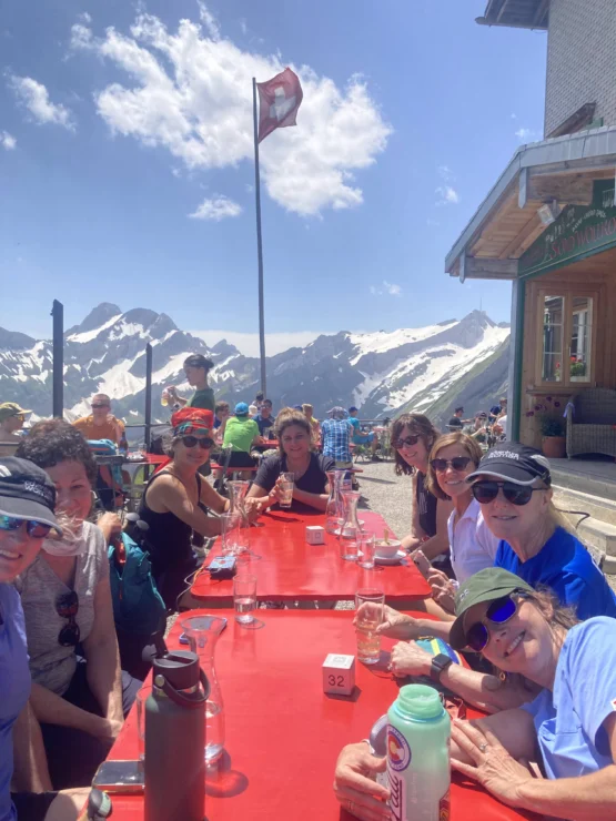 Eating a meal in switzerland